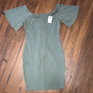 Charlotte Russe, olive green dress, knee length
